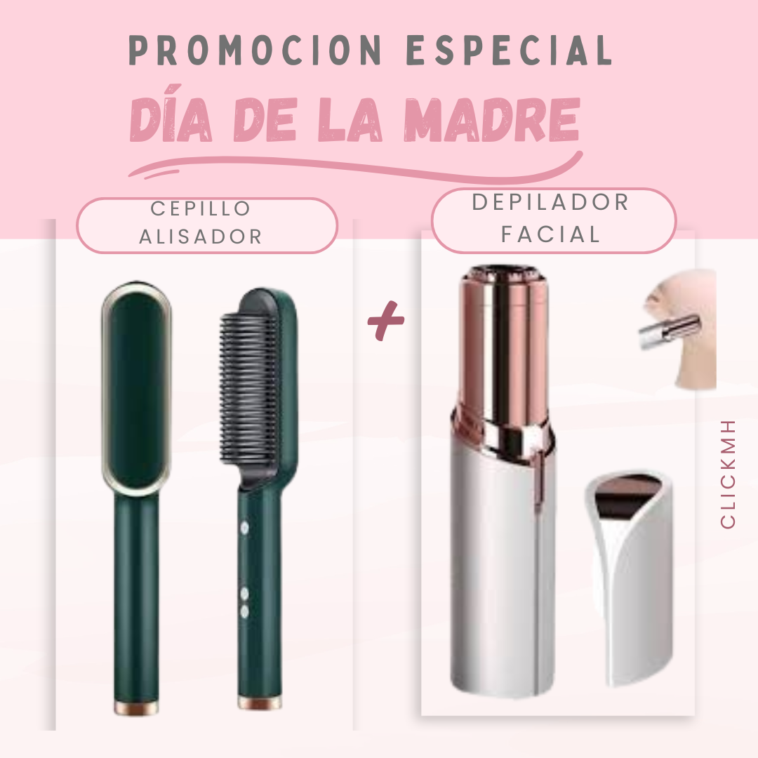 GLOWIX™ Cepillo Alisador + Depiladora Facial