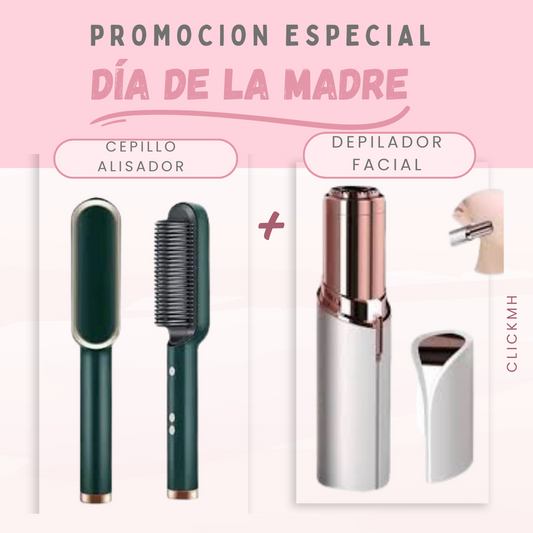 GLOWIX™ Cepillo Alisador + Depiladora Facial